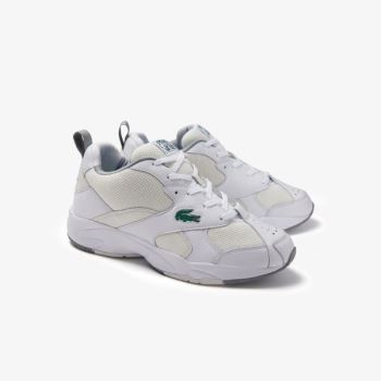 Lacoste Storm 96 Leather and Textile Sneakers - Tenisky Pánské Bílé / Bílé | CZ-qhi4HM